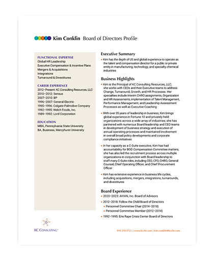 KC Consulting Board of Directors Profile pdf